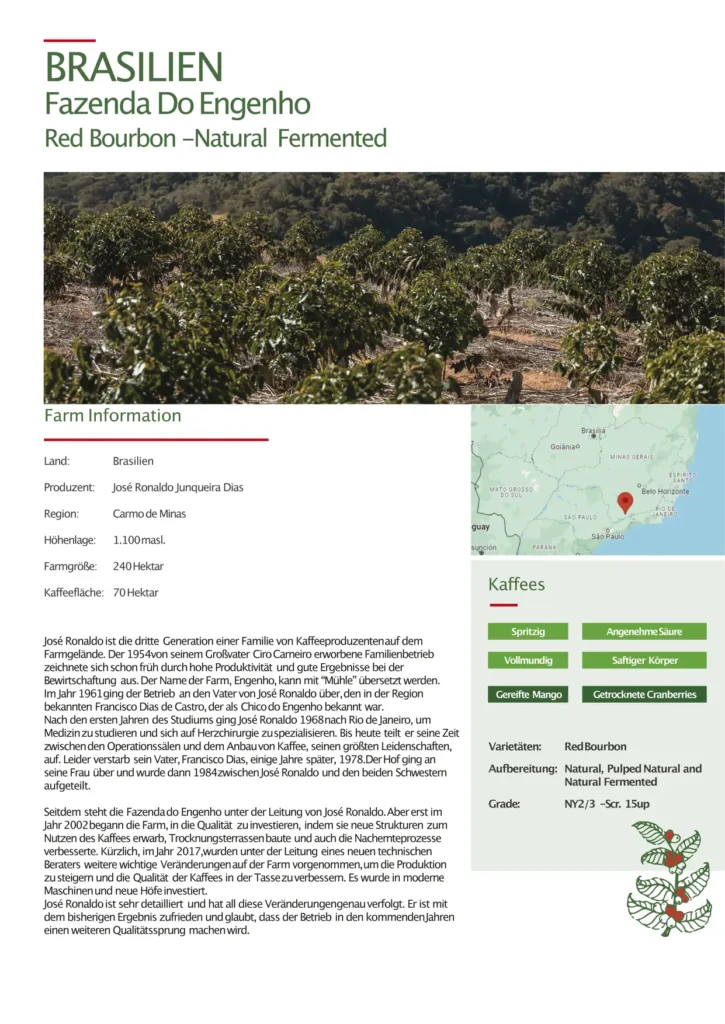 Fazenda do Engenho, helle Röstung – Bild 2