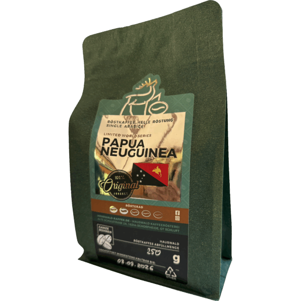 Bild von Original Papua Neuguinea Single Arabica, helle Röstung in der Verpackung